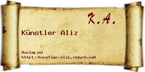 Künstler Aliz névjegykártya